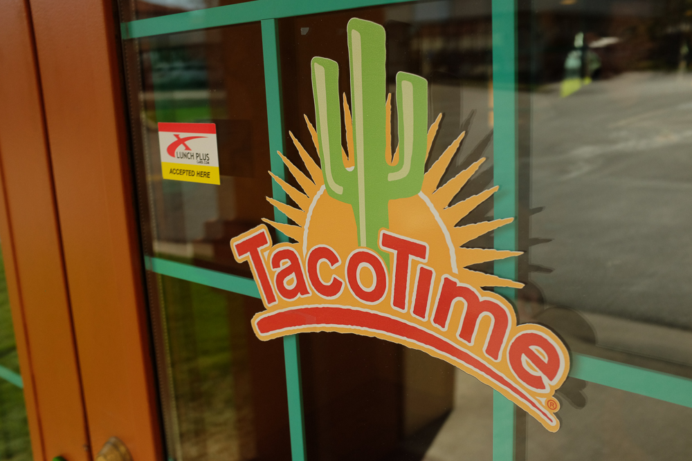 outside a TacoTime taco franchise for sale