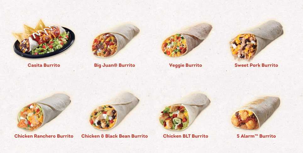 Menu options at our taco franchise opportunities-top taco franchises